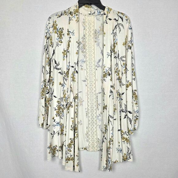 Maurices Floral Lace Back Cardigan XL - Picture 1 of 9
